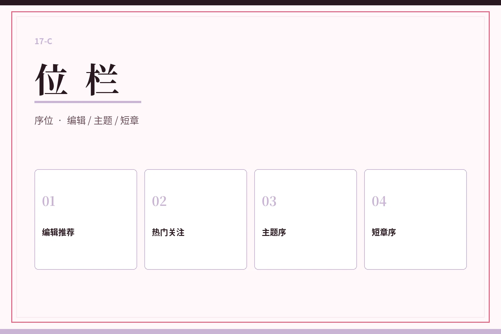 17C位栏推荐顺序